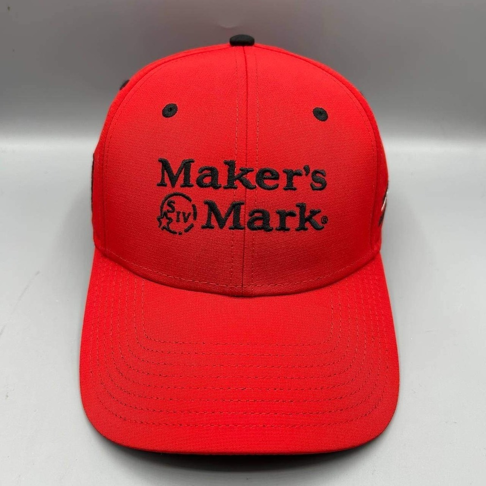 Maker's Mark SIV Hat Men Red Embroidered The Game Strap Back Cap New
